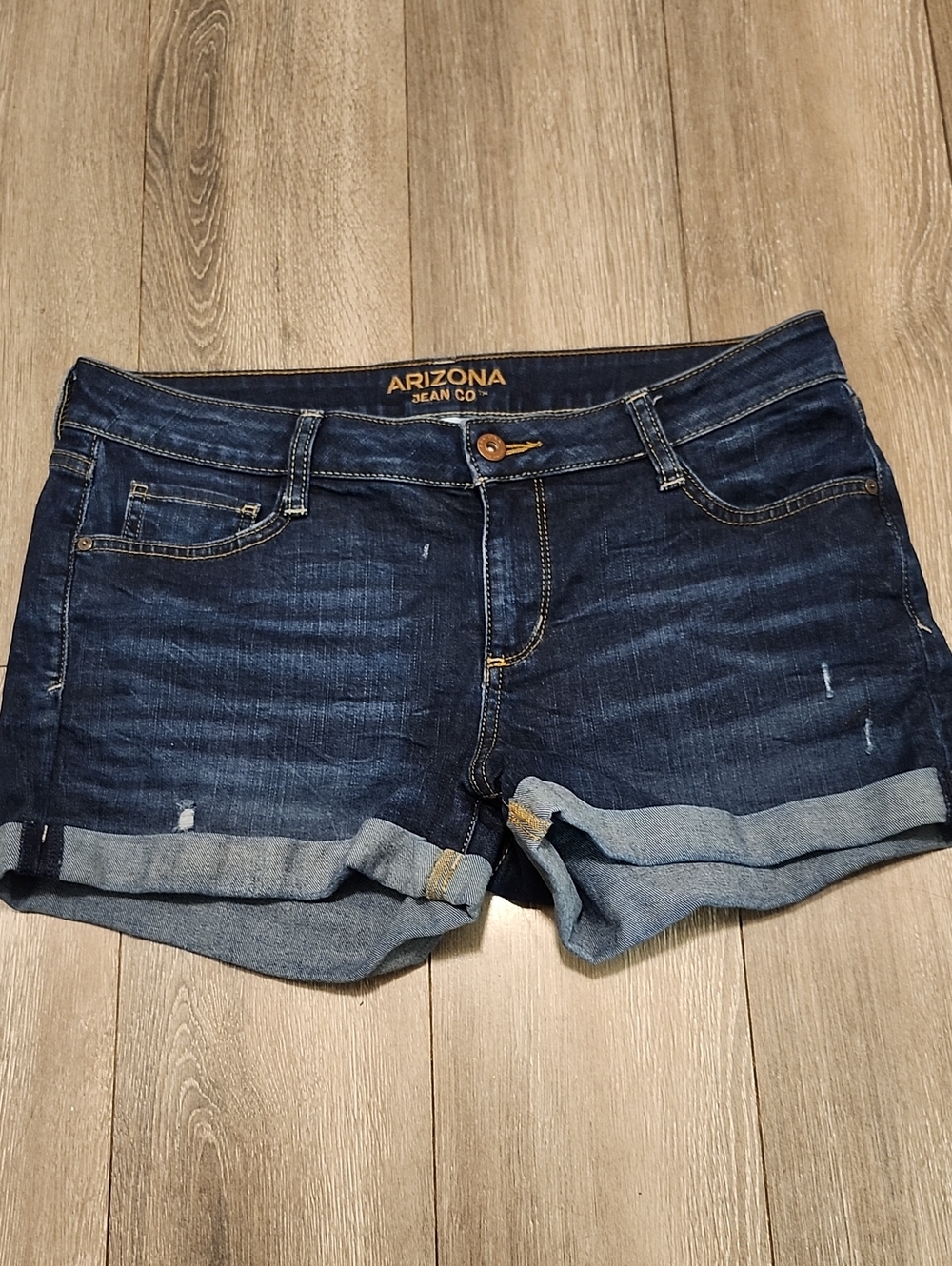 Arizona Jean Company Dark Blue Rolled Hem Denim Shorts